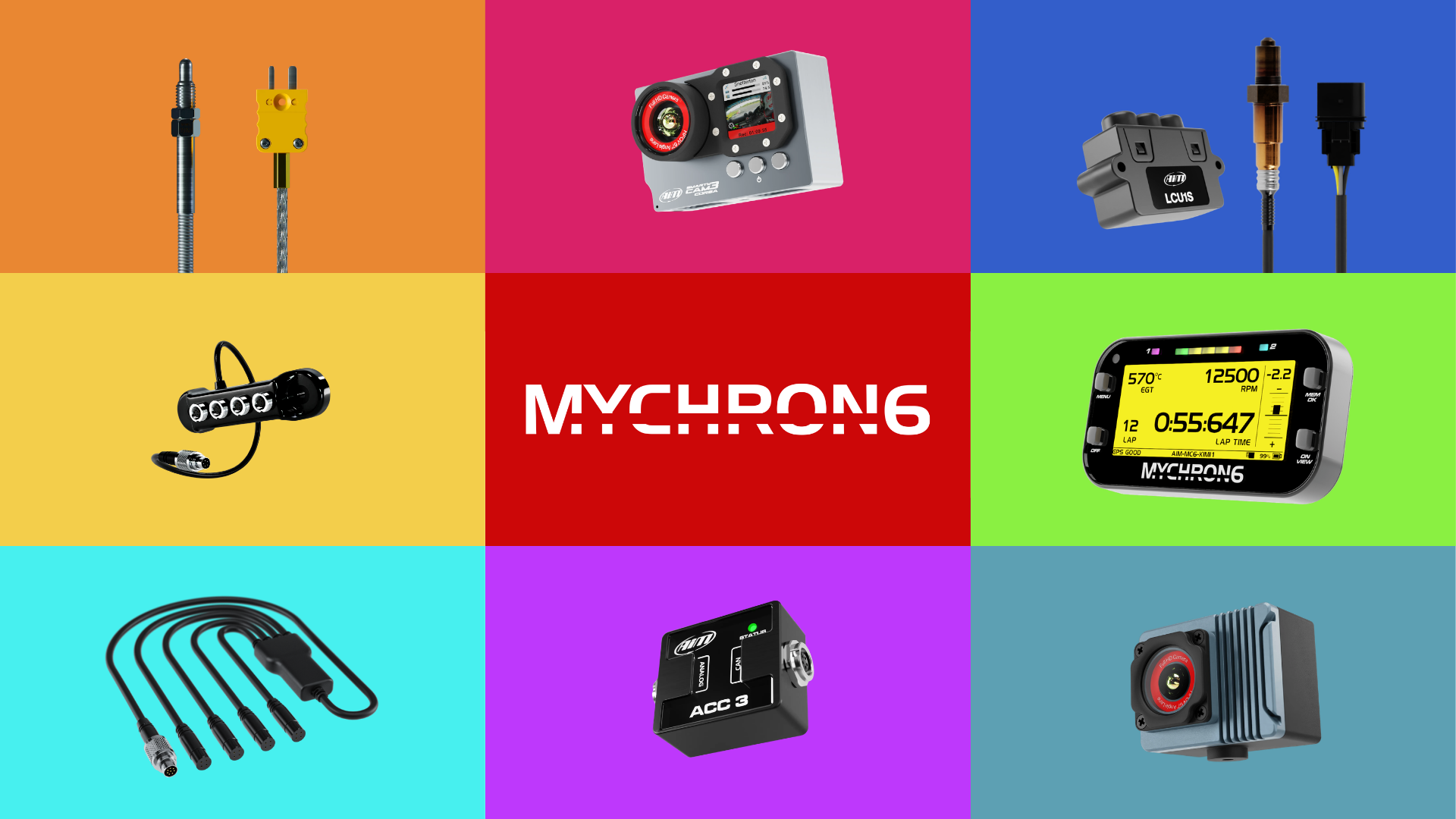 Aim MyChron 6 Expansions; ACC3, Data Hub, SmartyCam 3, Tyre Temperature Kit, LCU-One S and more.