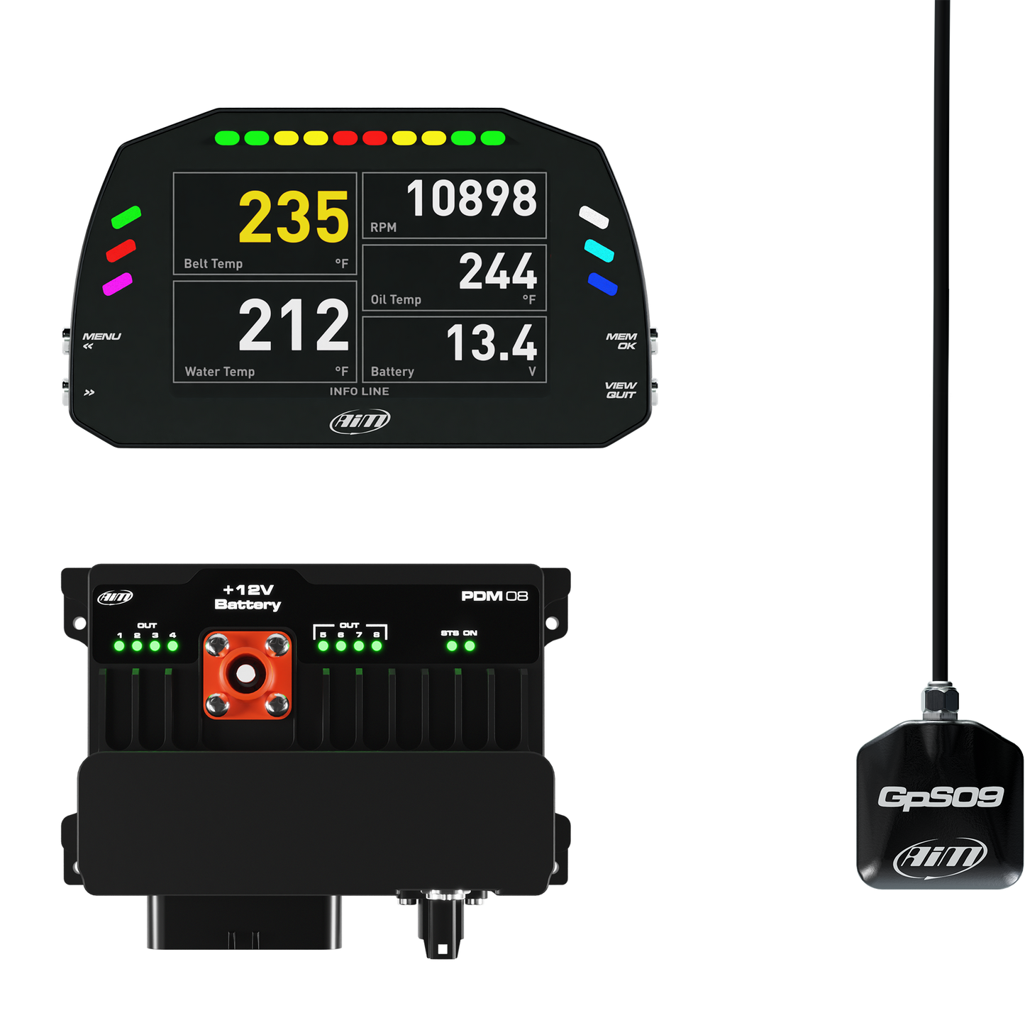 AiM PDM08 With 5" Race Icons Display GPS Data Logging Kit - AimShop.com