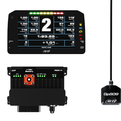 AiM PDM08 With 6" Road Icons Display GPS Data Logging Kit - AimShop.com