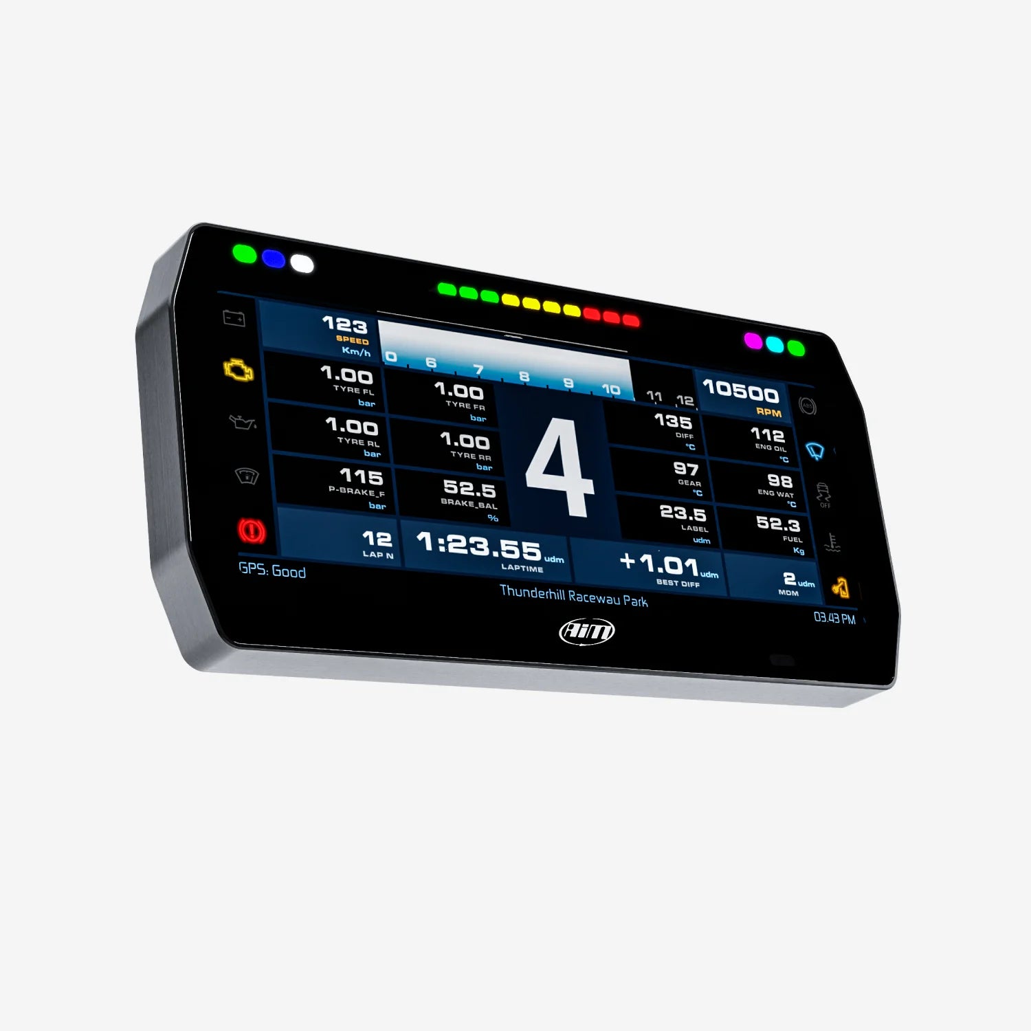 Aim 10" TFT Dash Display with Race Icons for PDM08/PDM32 - AimShop.com
