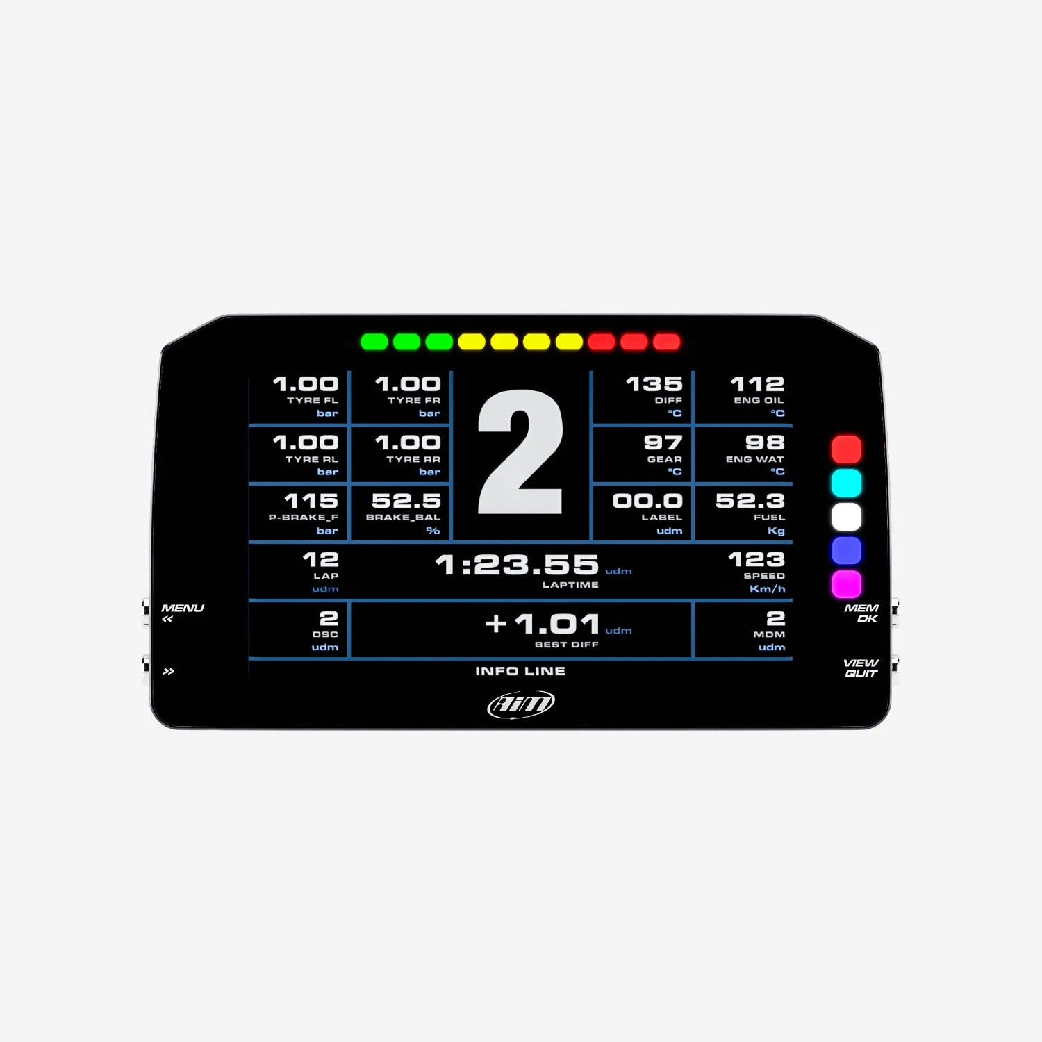 Aim 6" TFT Dash Display with Race Icons for PDM08/PDM32 - AimShop.com