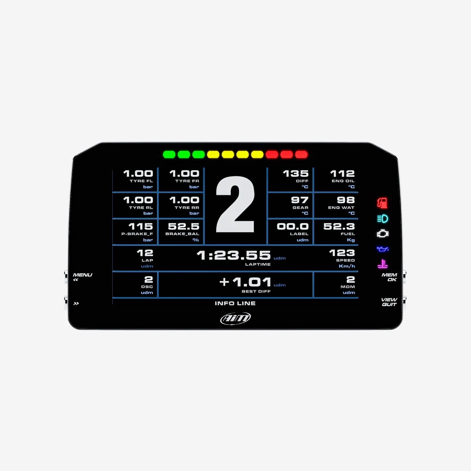 Aim 6" TFT Dash Display with Road Icons for PDM08/PDM32 - AimShop.com