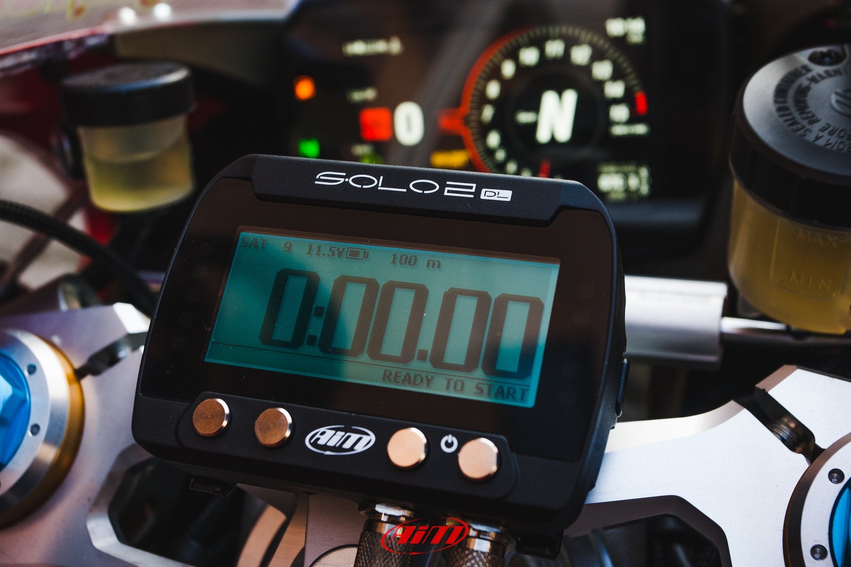 AiM Solo2 DL v2 GPS Motorcycle Lap Timer - Yamaha R7 Kit for Sale