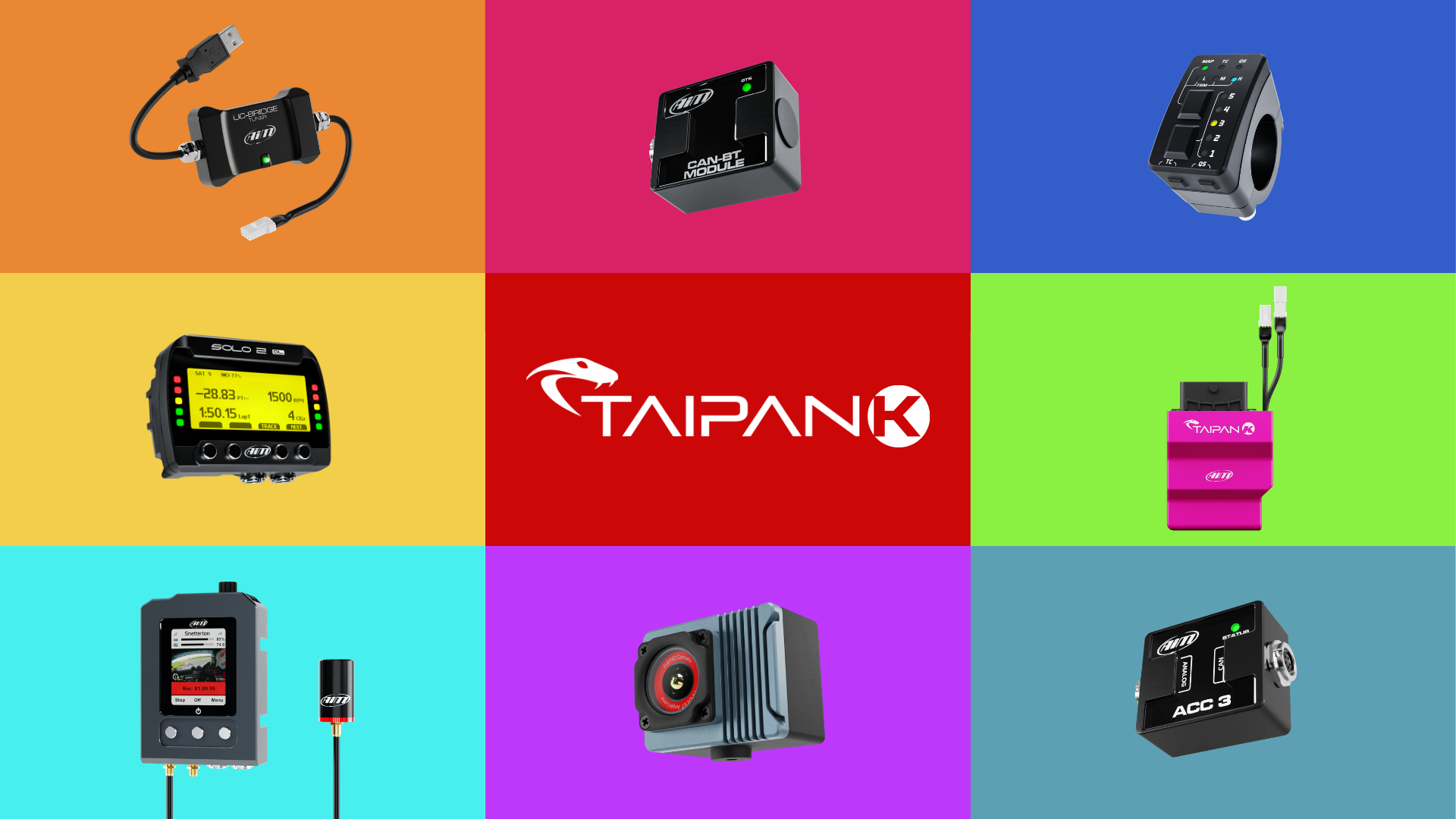 The Taipan K ECU Expansion list; Solo 2 DL, SmartyCam 3, Handlebar Switch 2, UC-Bridge and more