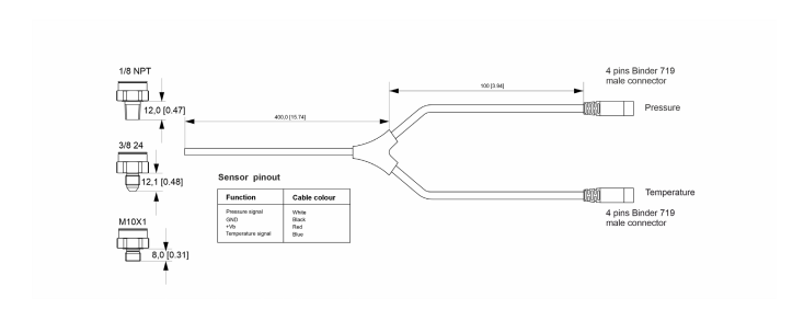 Combined temperature and pressure sensor diagram