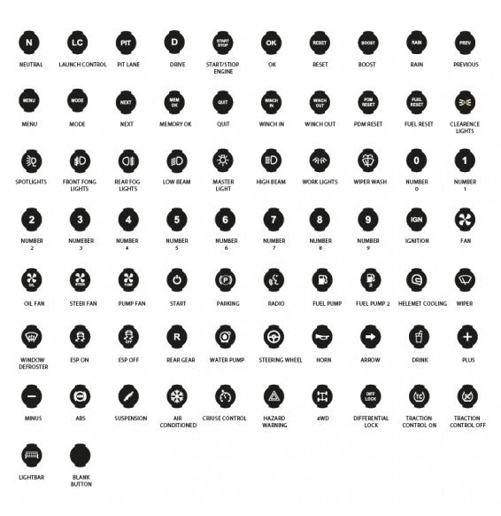 Laser Etched inserts for AiM CAN Expansion K Keypad - AimShop.com