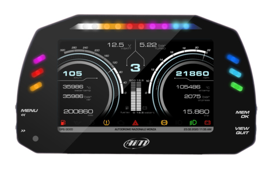 AiM MXS 1.3 Strada Light 5" TFT Dash Display with Race Icons - AimShop.com