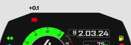 Load video: Delta times LED display feedback on the MXK10 Kawasaki Bike Display
