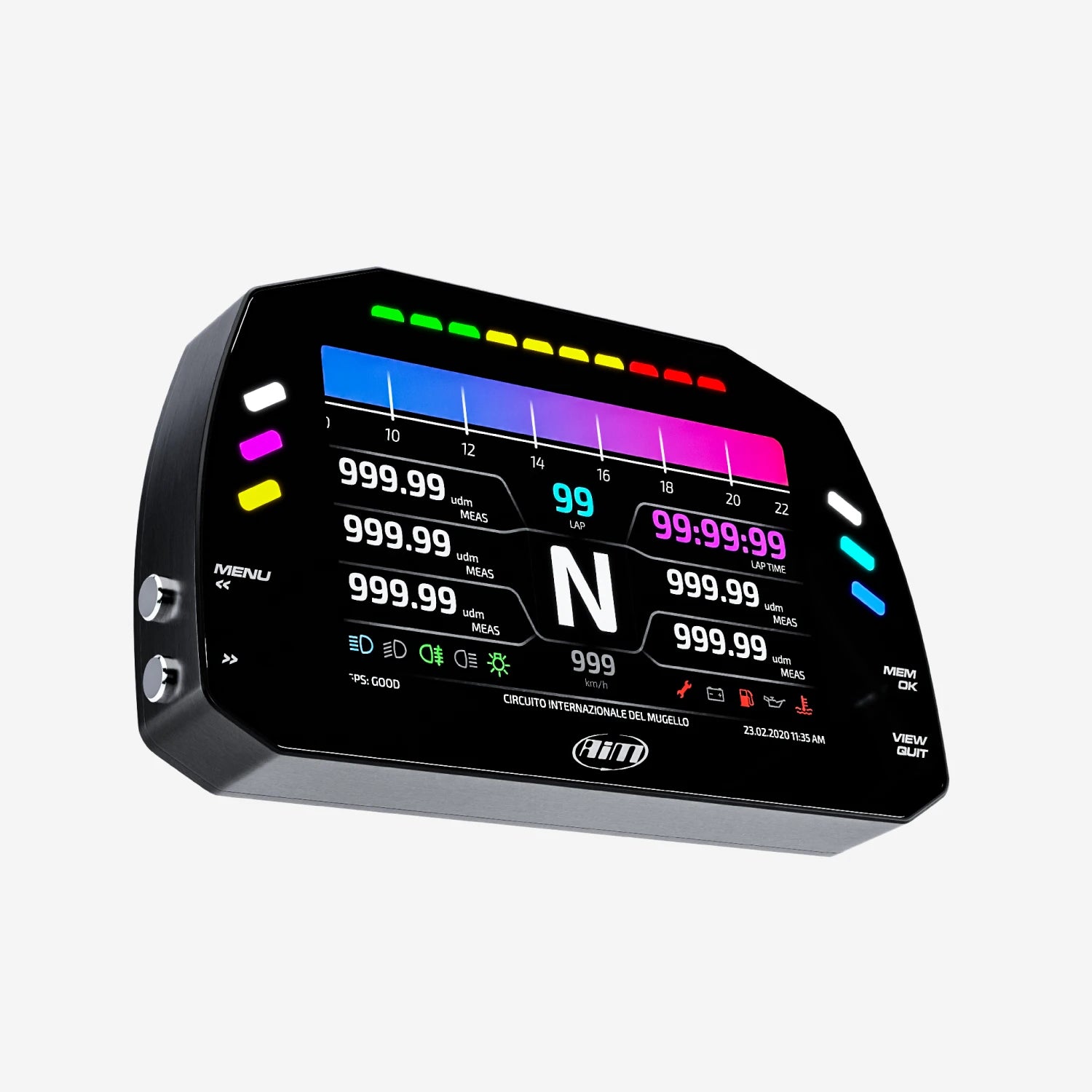 Aim MXS 1.3 Strada Light 5" TFT Dash Display with Race Icons - AimShop.com