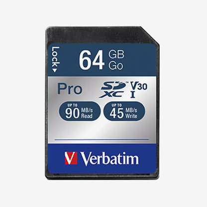 Verbatim Pro U3 64GB UHS-3 (U3) SD Card - AimShop.com