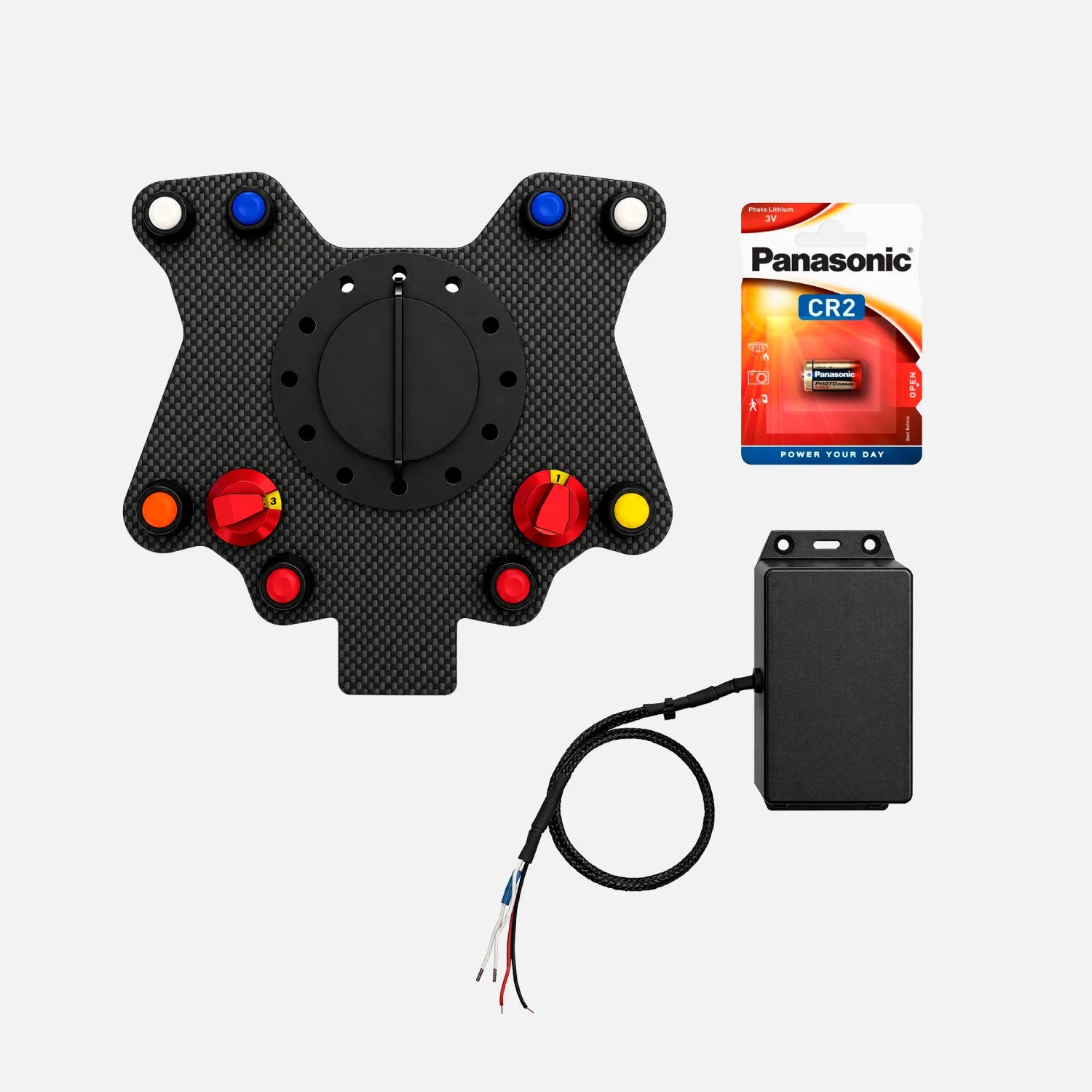 Placa de volante inalámbrica de carbono de 10 botones