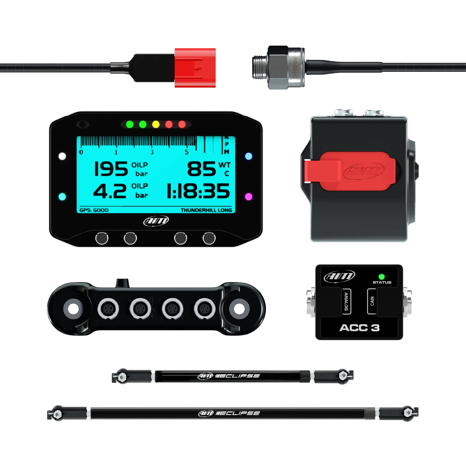 Aim GS-Dash & X Log Motorcycle Data Logging Kit
