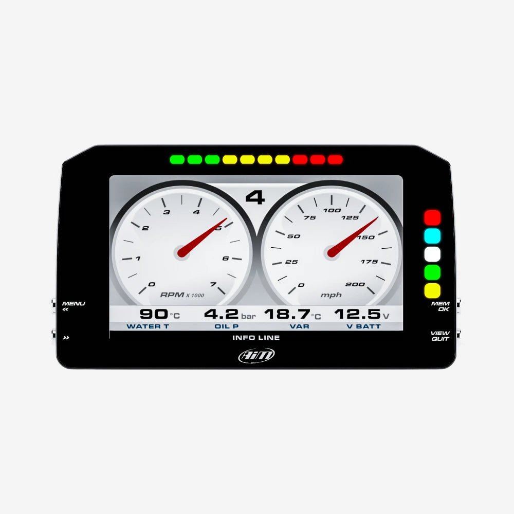 Aim MXP 1.3 Strada 6" TFT Motorcycle Dash Display with Race Icons - AimShop.com
