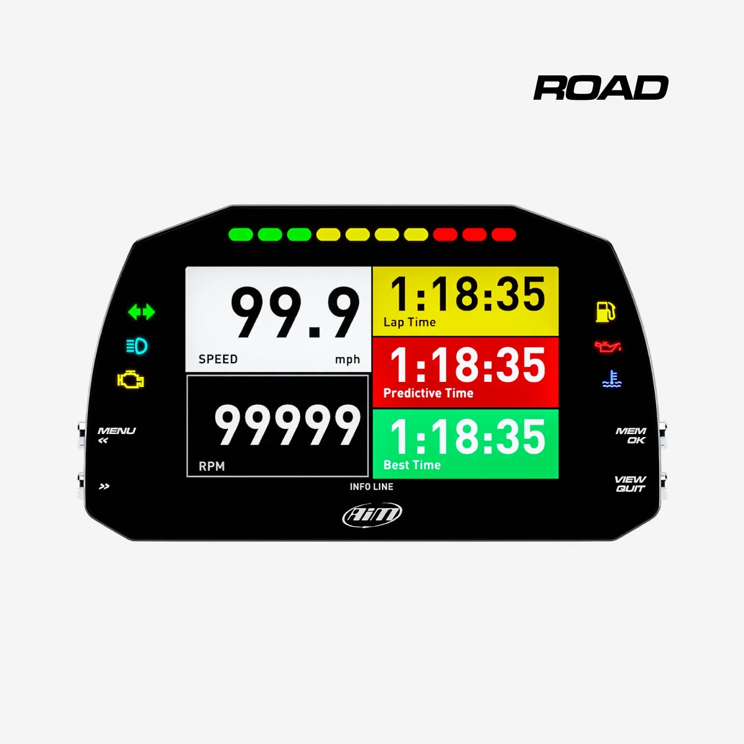 AiM MXS 1.3 Strada 5" TFT Dash Display with Road Icons - AimShop.com