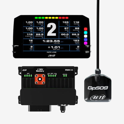 Aim PDM08 With 6" Race Icons Display GPS Data Logging Kit - AimShop.com