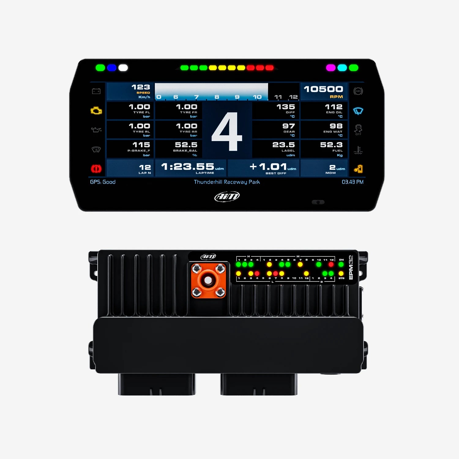 Aim PDM32 & PDM Dash Display with Race Icons