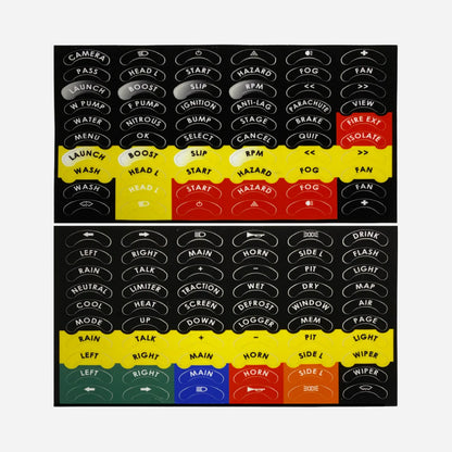 4 & 8 Channel Sticker Sheets for Wireless Steering Wheel Plate