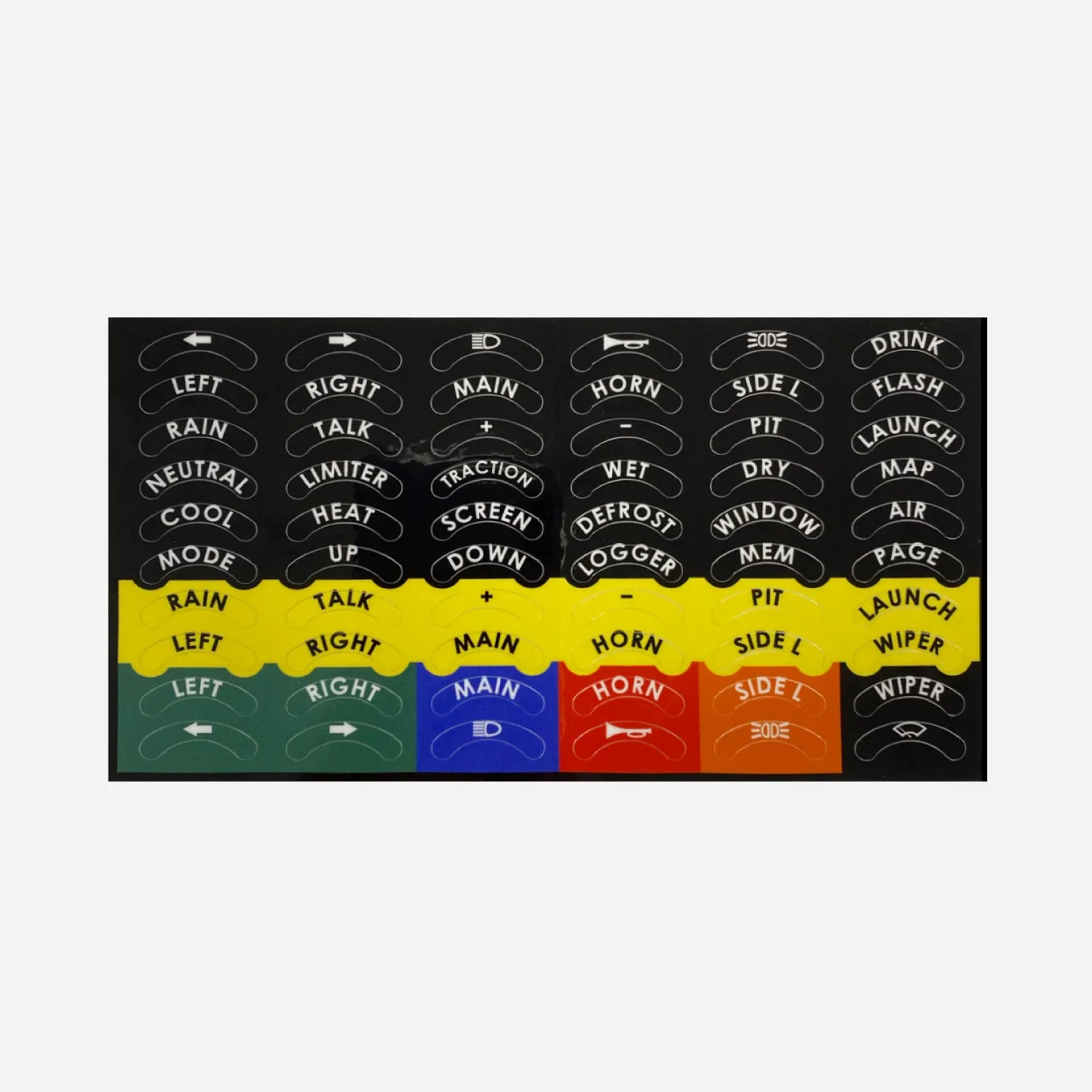 4 & 8 Channel Sticker Sheets for Wireless Steering Wheel Plate
