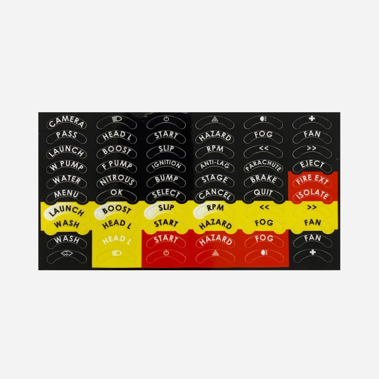 4 & 8 Channel Sticker Sheets for Wireless Steering Wheel Plate