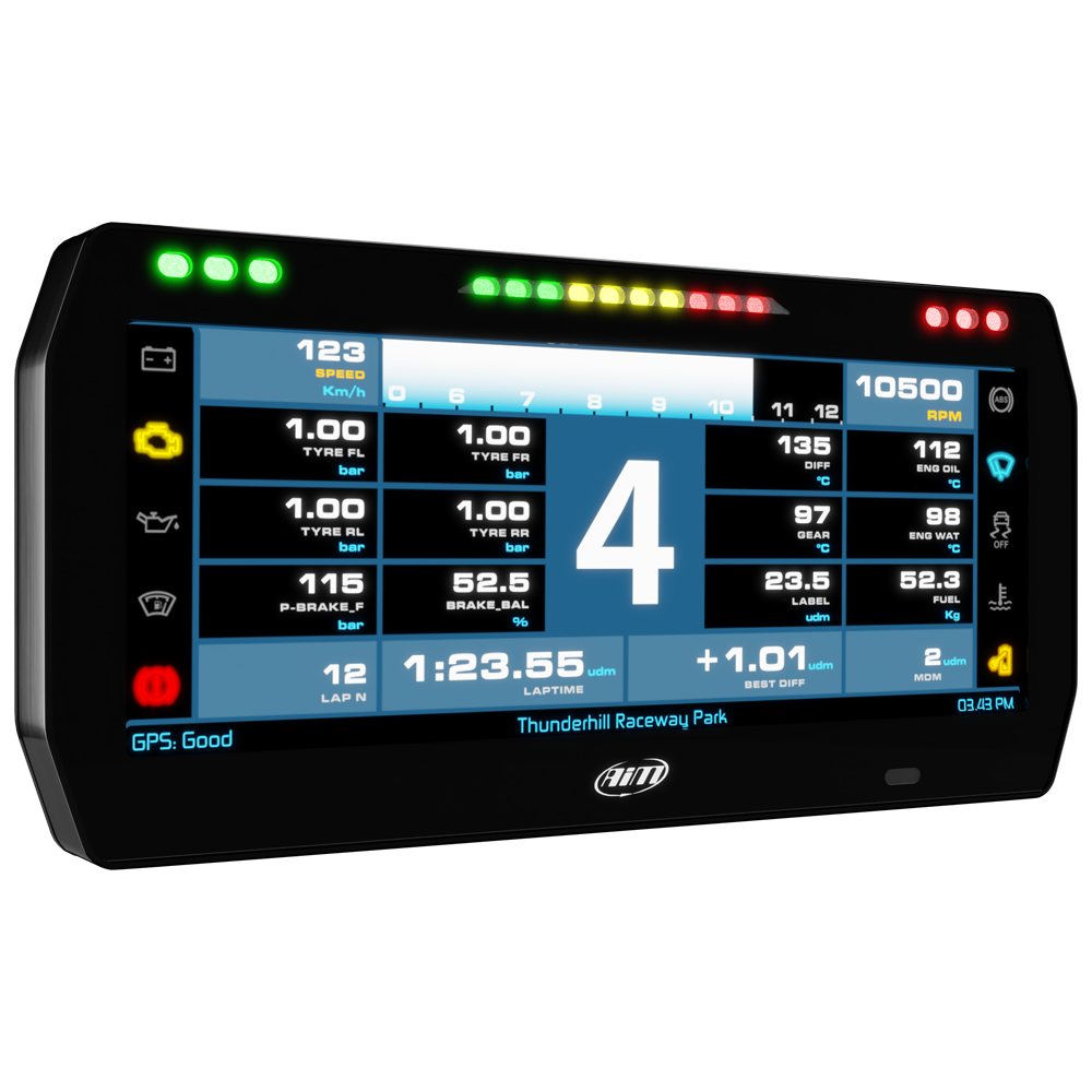 AiM 10" TFT Dash Display with Race Icons for PDM08/PDM32 - AimShop.com
