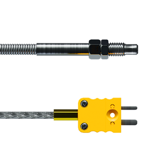 AiM Exhaust Gas Thermocouple Temperature Sensor M5 with TC Yellow - 712 3 Pin Patch Lead - AimShop.com