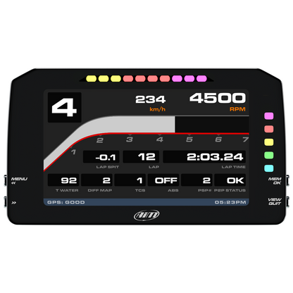 AiM MXP 1.3 Strada 6" TFT Dash Display with Race Icons - AimShop.com