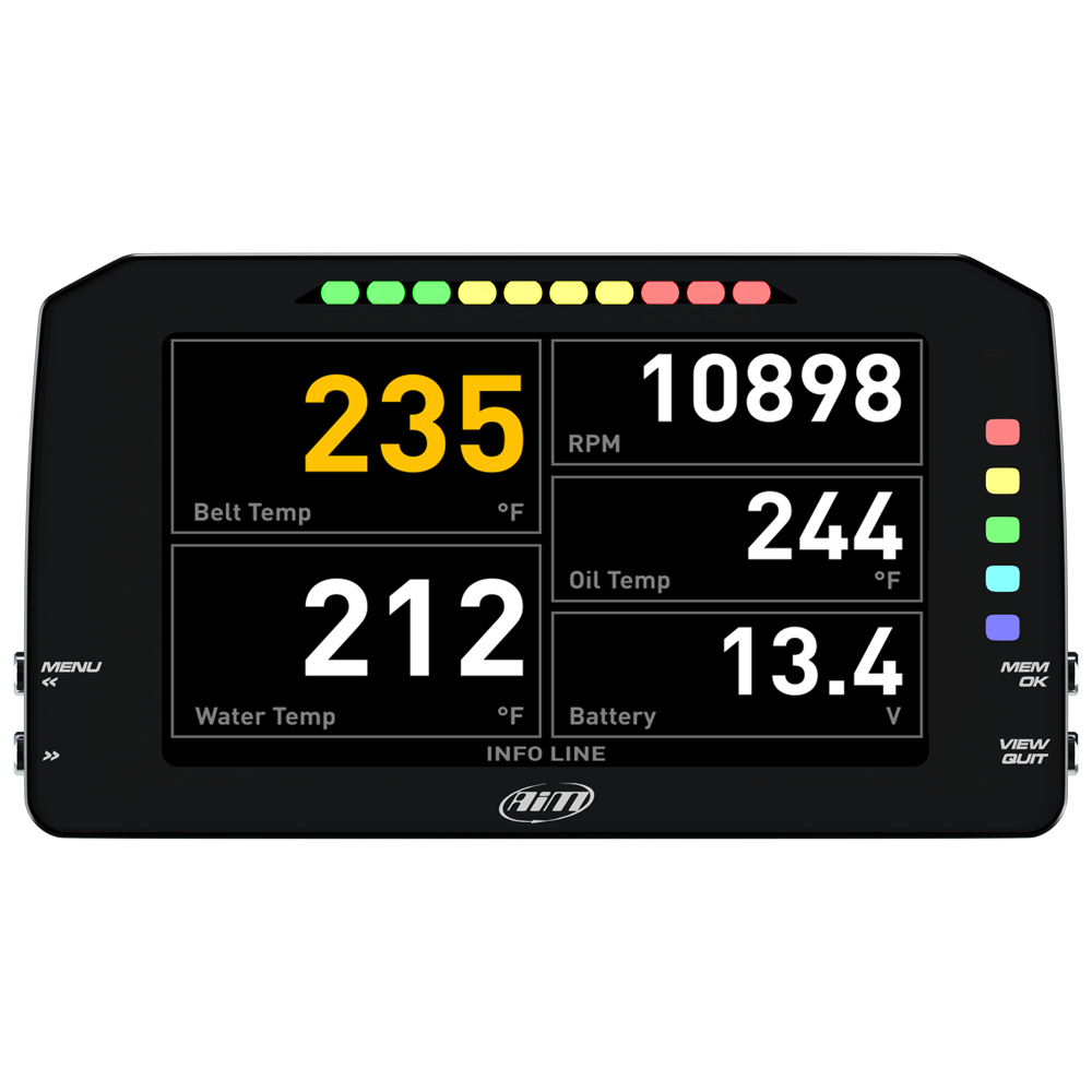AiM MXP 1.3 Strada 6" TFT Dash Display with Race Icons - AimShop.com