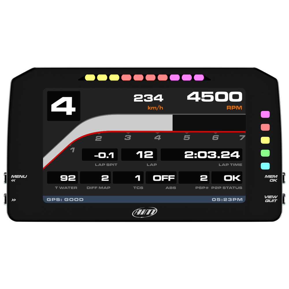 AiM MXP 1.3 Strada 6" TFT Dash Display with Race Icons - AimShop.com