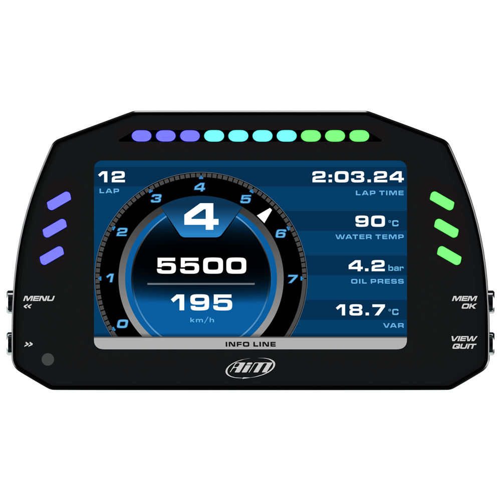 AiM MXS 1.3 Strada 5" TFT Dash Display with Race Icons - AimShop.com