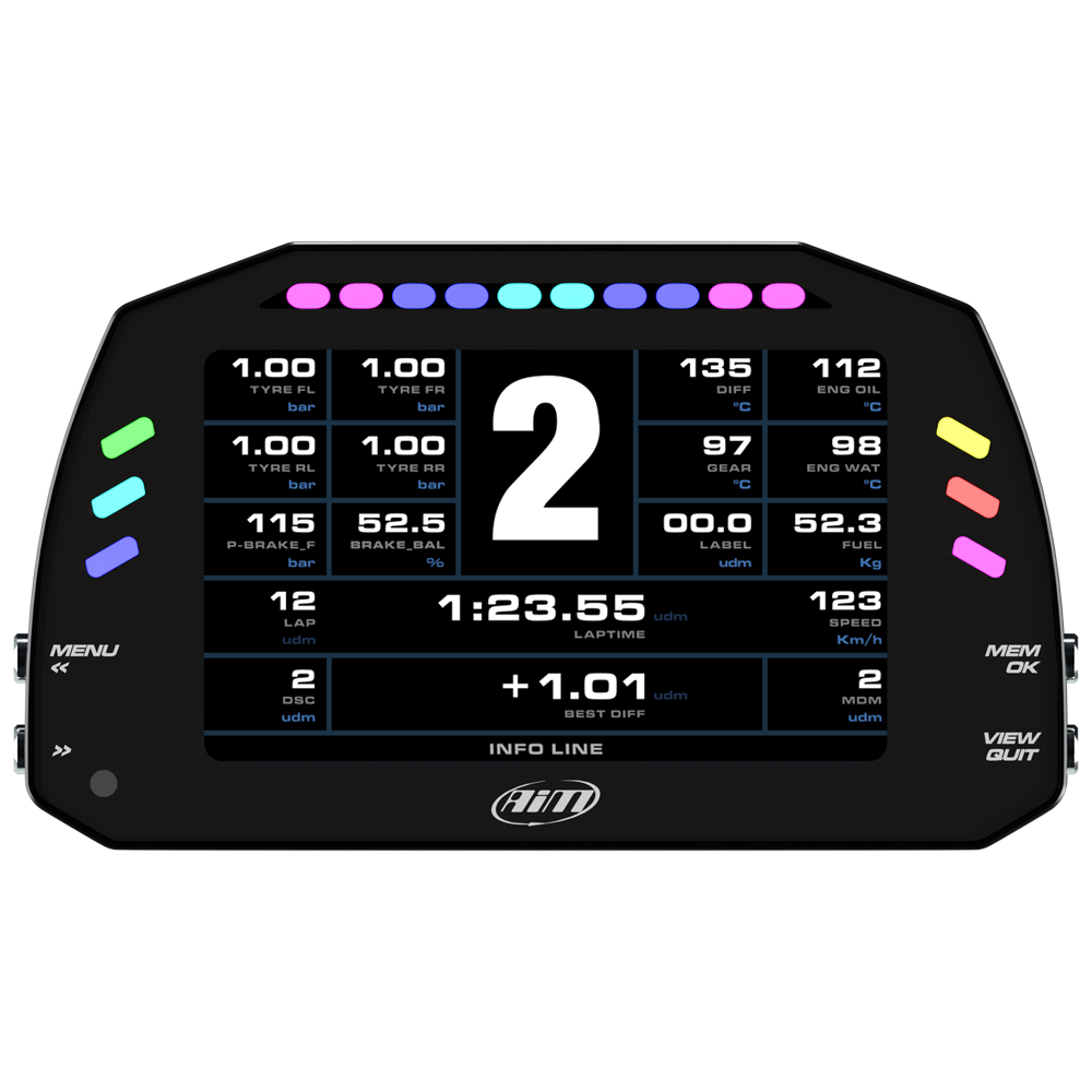 AiM MXS 1.3 Strada 5" TFT Dash Display with Race Icons - AimShop.com