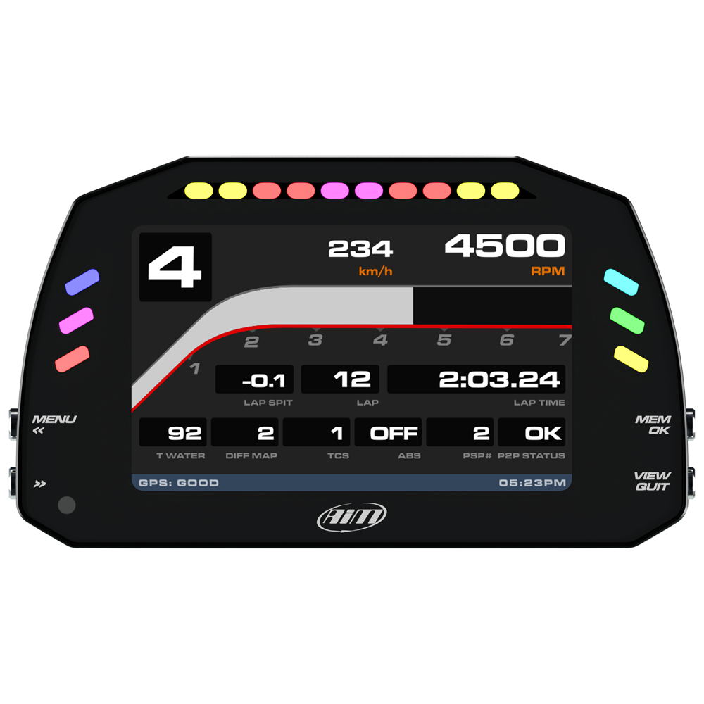 AiM MXS 1.3 TFT Motorcycle Dash Data Logger - AimShop.com