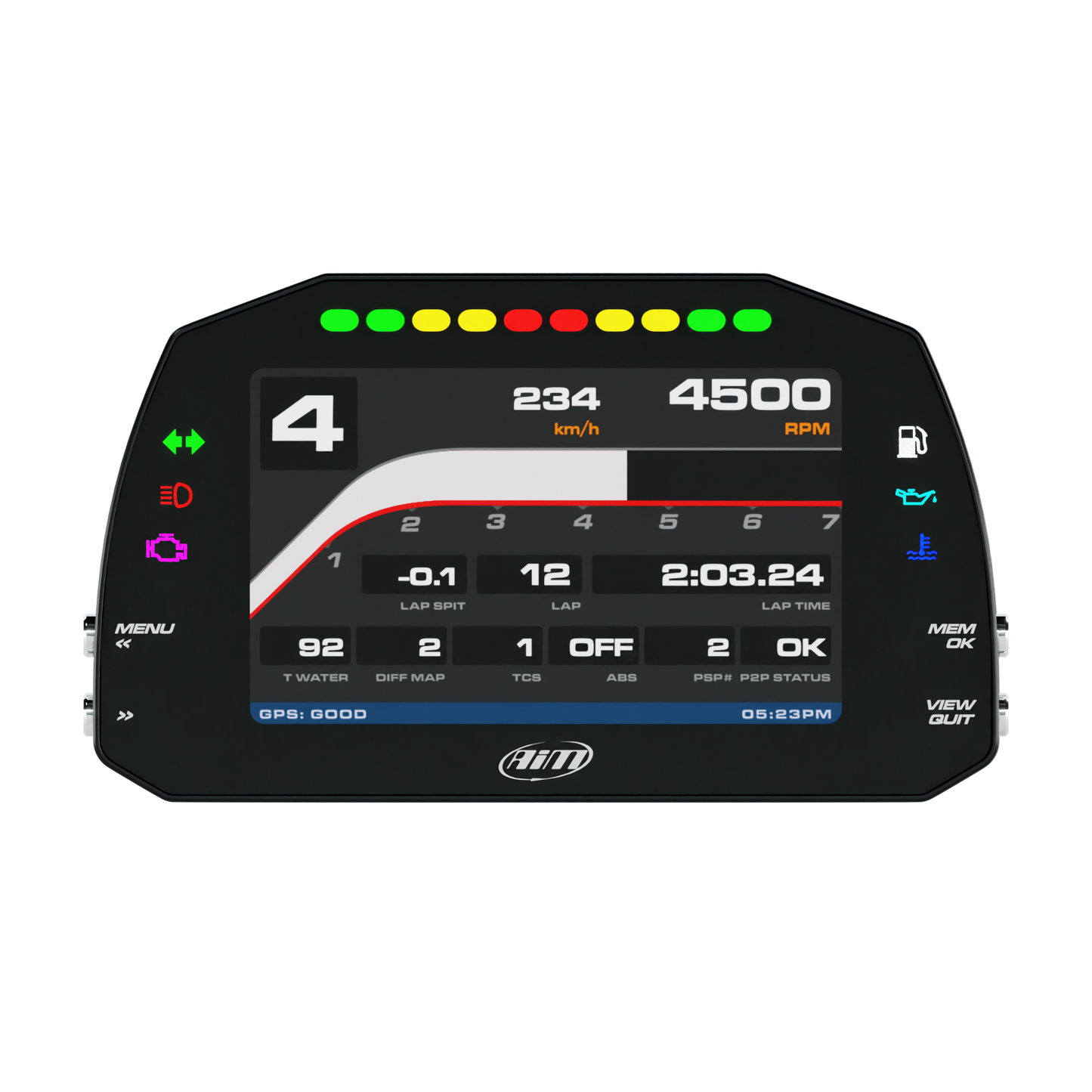 AiM 5" TFT Dash Display with Road Icons for PDM08/PDM32 - AimShop.com