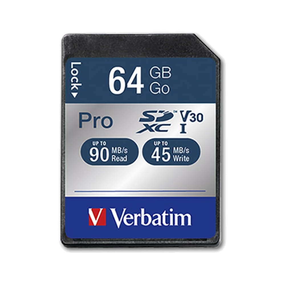 Verbatim Pro U3 64GB UHS-3 (U3) SD Card - AimShop.com
